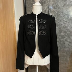 INC International Concepts Black Sequin Embellished Blazer
